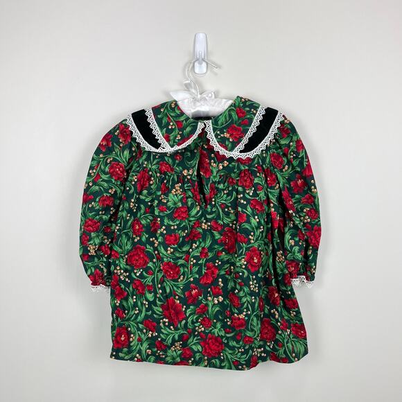 Vintage Kalula Kids Festive Floral Dress 4T - Picture 6 of 8